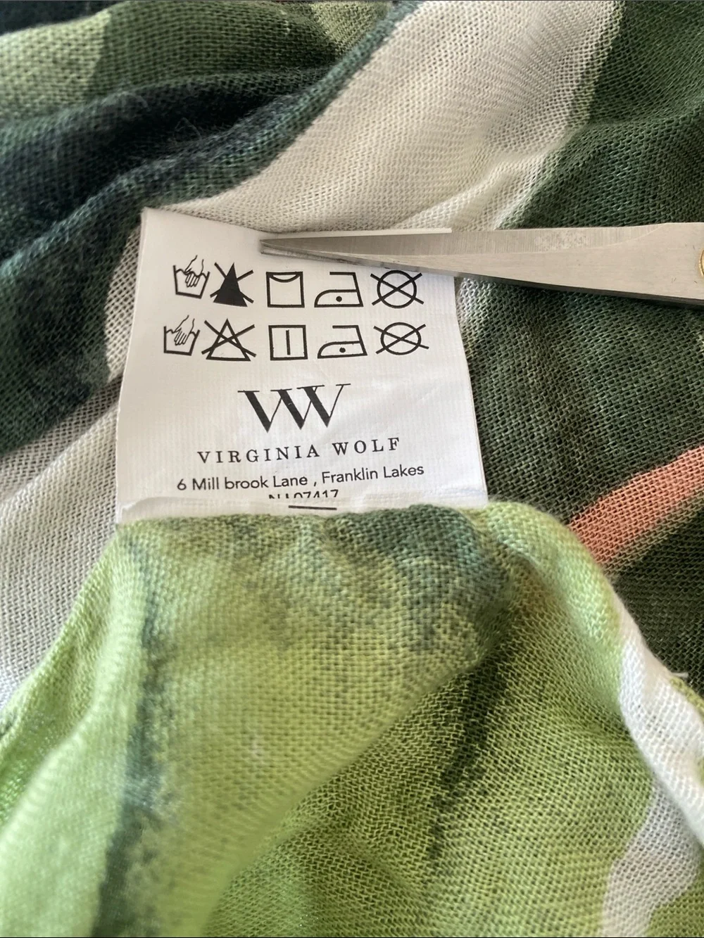 Virginia Wolf Tropical Multi Wear Wrap Palm Leaves Pink and Green Scarf